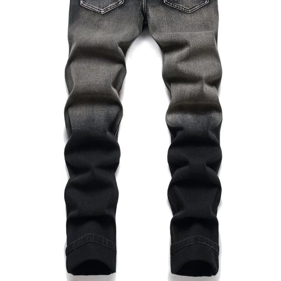 Black Mens Distressed Jeans - Picture 4 of 8